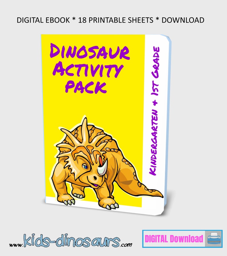 Dinosaur Activity Ebook PDF Educational fun for Preschool, Kindergarten and Elementary image 1