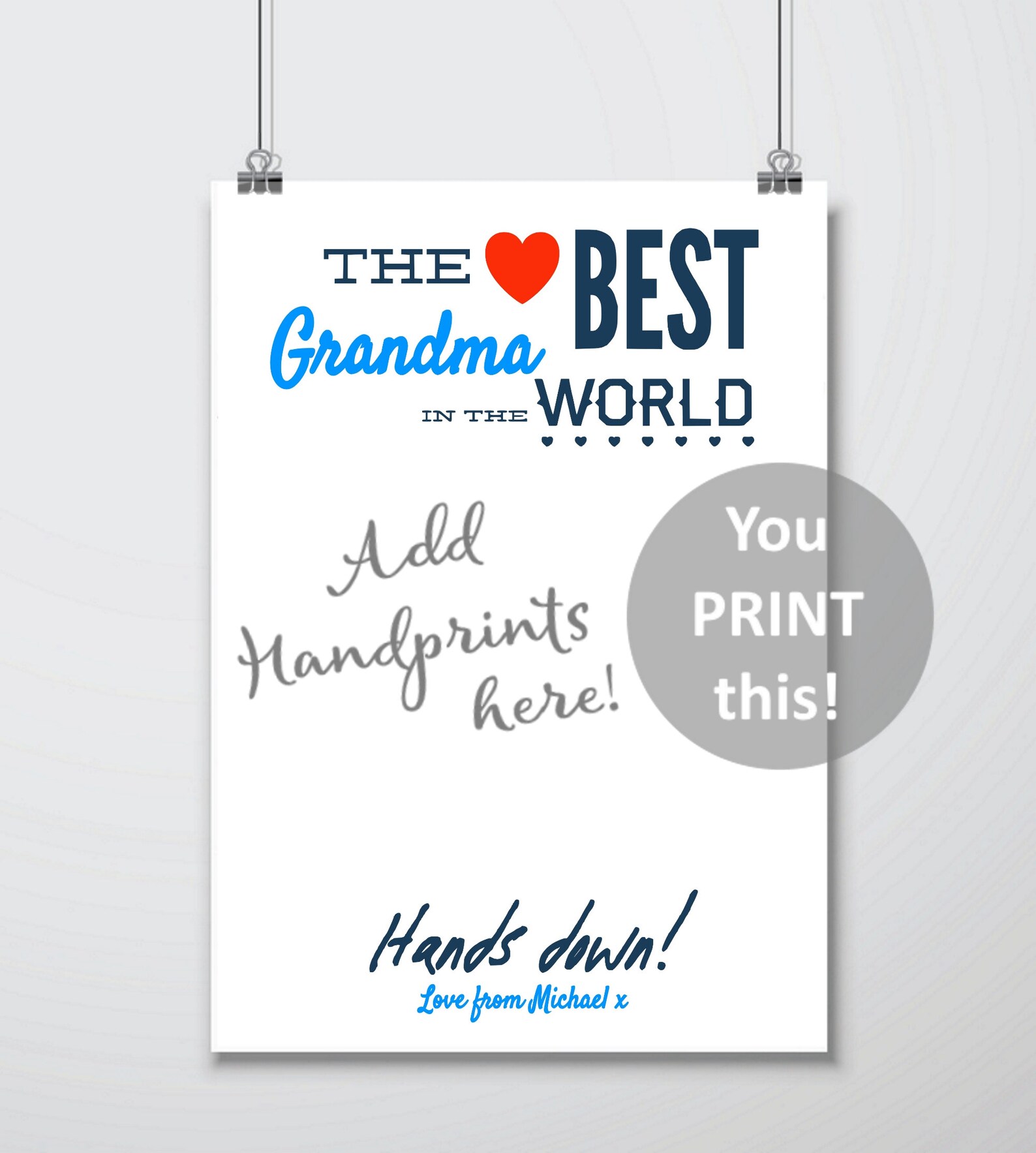 Personalized Teacher Gifts Handprint Art Printable Teacher | Etsy