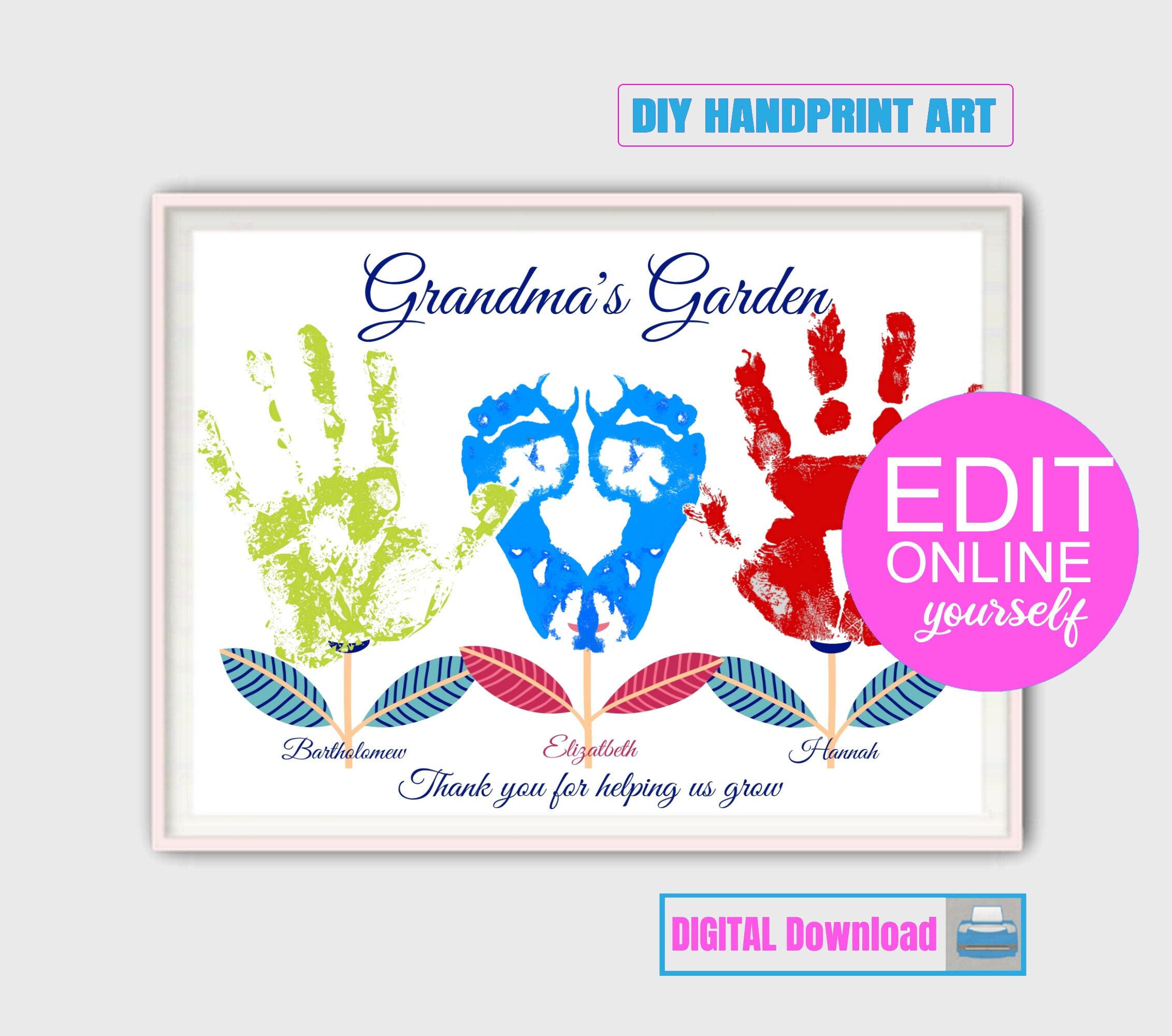 Christmas Gift for Grandmother Personalized Handprint Gift - Etsy