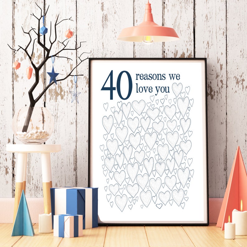 40th Birthday Gift for Man 40th Birthday Gifts For Husband, For Him, Men, For Dad, PRINTABLES, Party Decorations, Guest Book, DOWNLOAD image 5
