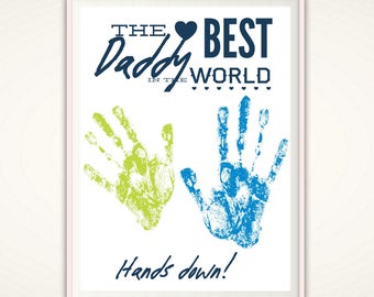 Best Daddy Gifts - Gifts for Daddy, Personalized Christmas Gift from Kids, INSTANT Download DIY Handprint Art, Best Daddy Ever, Birthday