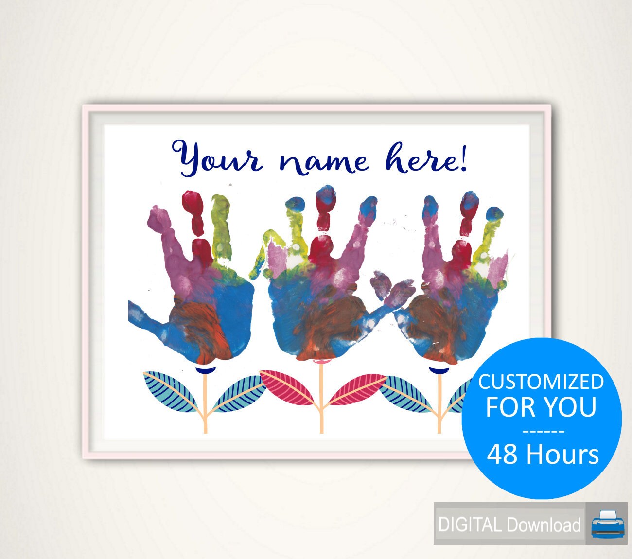 Personalized Handprint PRINTABLE Personalized Gift CUSTOM - Etsy