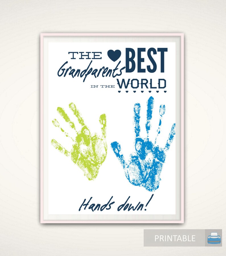 Grandparent Gift - Last Minute Christmas Gift, Gifts for Grandparent, Gift from Grandkids, PRINTABLE DIY Handprint Art, Christmas 