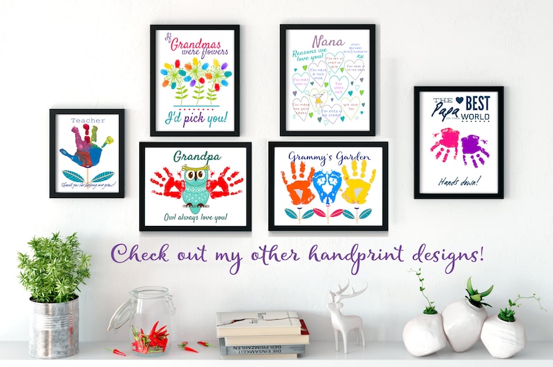 Handprint Art Gift for Mother, Gift from Kids, Gifts for Mom, Gift From Grandkids, Personalized, DIY, PRINTABLE, Mom Gifts, Christmas Gift image 8