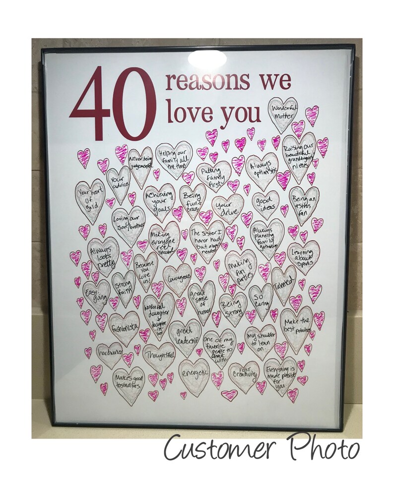 40th Birthday Gifts for Woman 40th Birthday Prints, For Sister, For Her, For Friend, PRINTABLES, Party Decorations, Guest Book, DOWNLOAD image 7