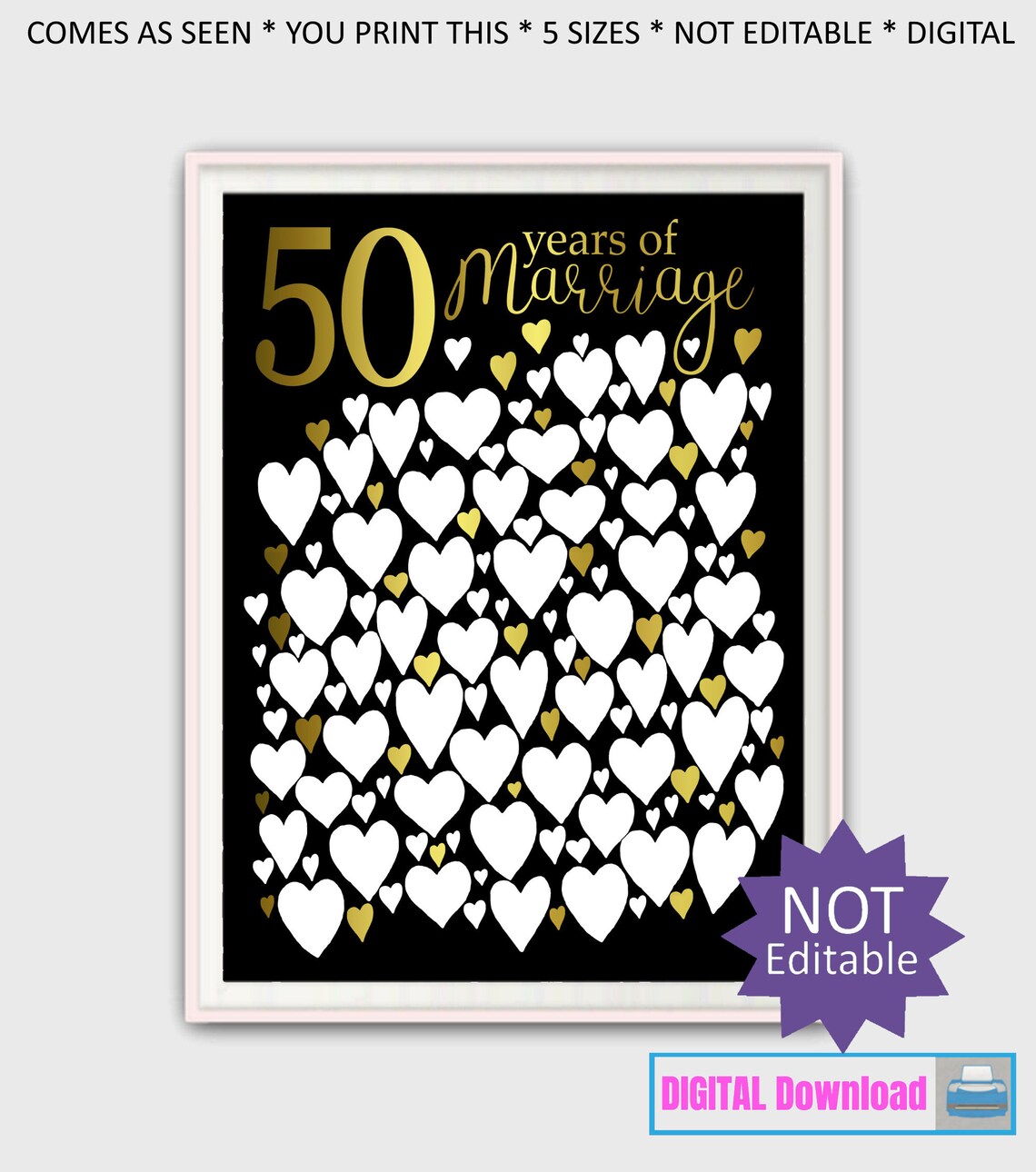 50th Anniversary Gift Golden Wedding Anniversary Gift for | Etsy