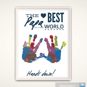 Papa Print - Christmas Gift for Papa, Personalized Gifts for Papa, Papa Gifts from kids, Handprint Art, Best Papa PRINTABLE