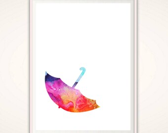 Umbrella Wall Art, Umbrella Print, Umbrella Art, Wall Decor, Home Decor, Printable Art, Nursery Wall Art, DIGITAL Download, Decorative Print