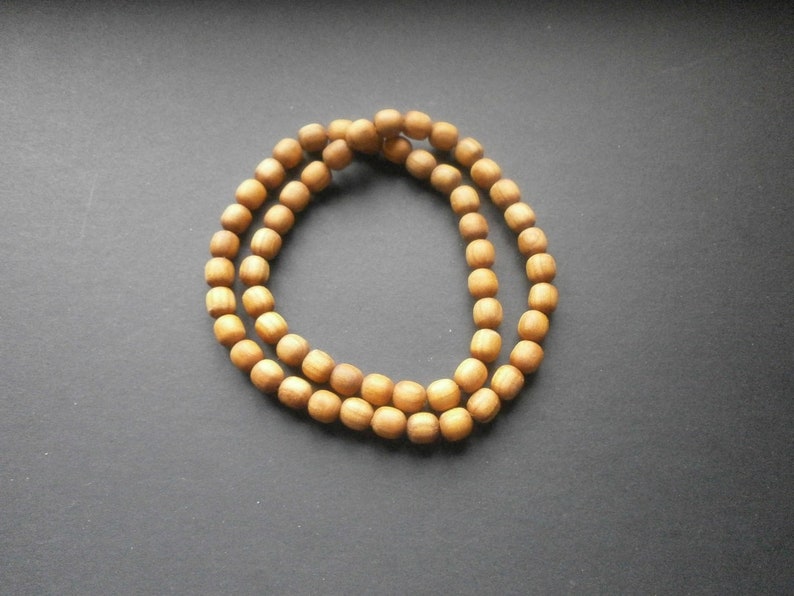 Wooden Double Twisted Bracelet,Mens Womans Kids Cherry-Tree Wood Beads Bracelet,8mm Natural Wood Beads