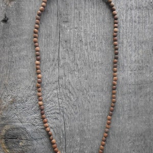 Collana con perline di legno per uomo, donna e bambino, perline rotonde di olmo da 6 mm, collana di legno