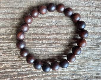 Wooden Bracelet,Mens Womans Kids Black Bog Oak Beads Bracelet,Round Shape Beads,10 mm Natural Wood Beads