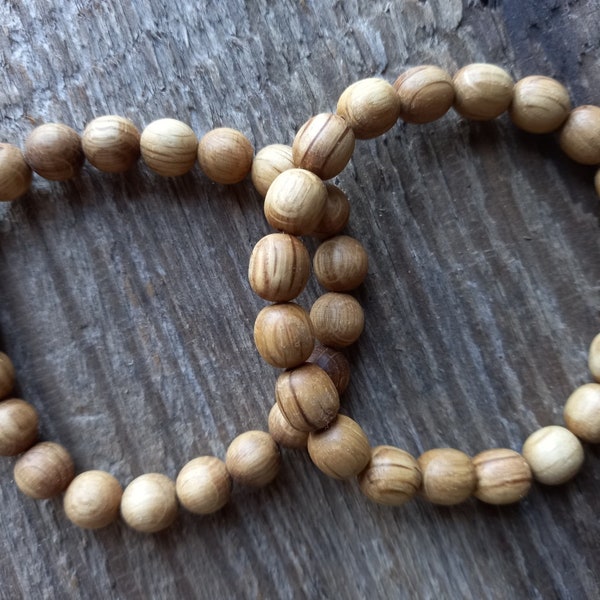 Wooden Bracelet,Round Or Oval Shape Beads,Mens Womans Kids Oak-Tree Wood Beads Bracelet,10 mm Natural Wood Beads