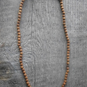 Wooden Beaded Mens Womans Kids Necklace,Round 6mm Sea Buckthorn Beads,Wooden Necklace