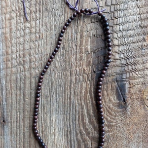 Wooden Beaded Mens Womans Kids Necklace,Round 6mm Black Bog Oak Beads,Wooden Necklace