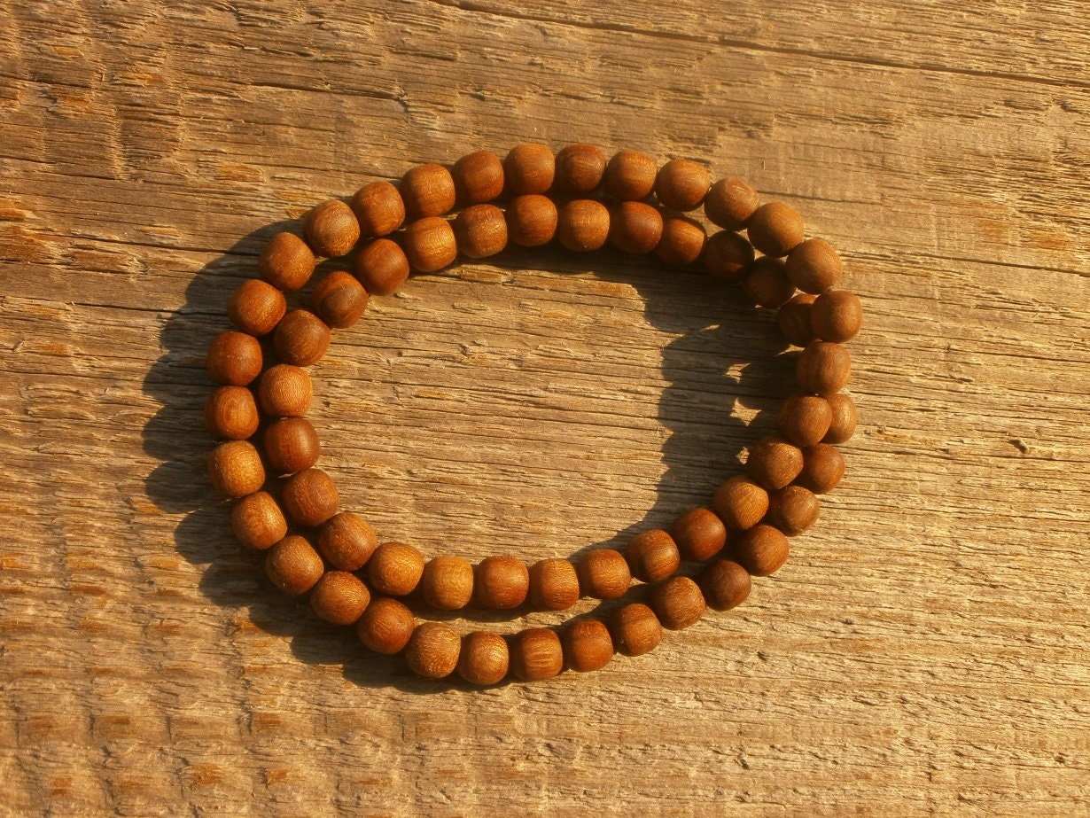 Wooden Double Twisted Bracelet,Mens Womans Kids Cherry-Tree Wood Beads Bracelet,8mm Natural Wood Beads