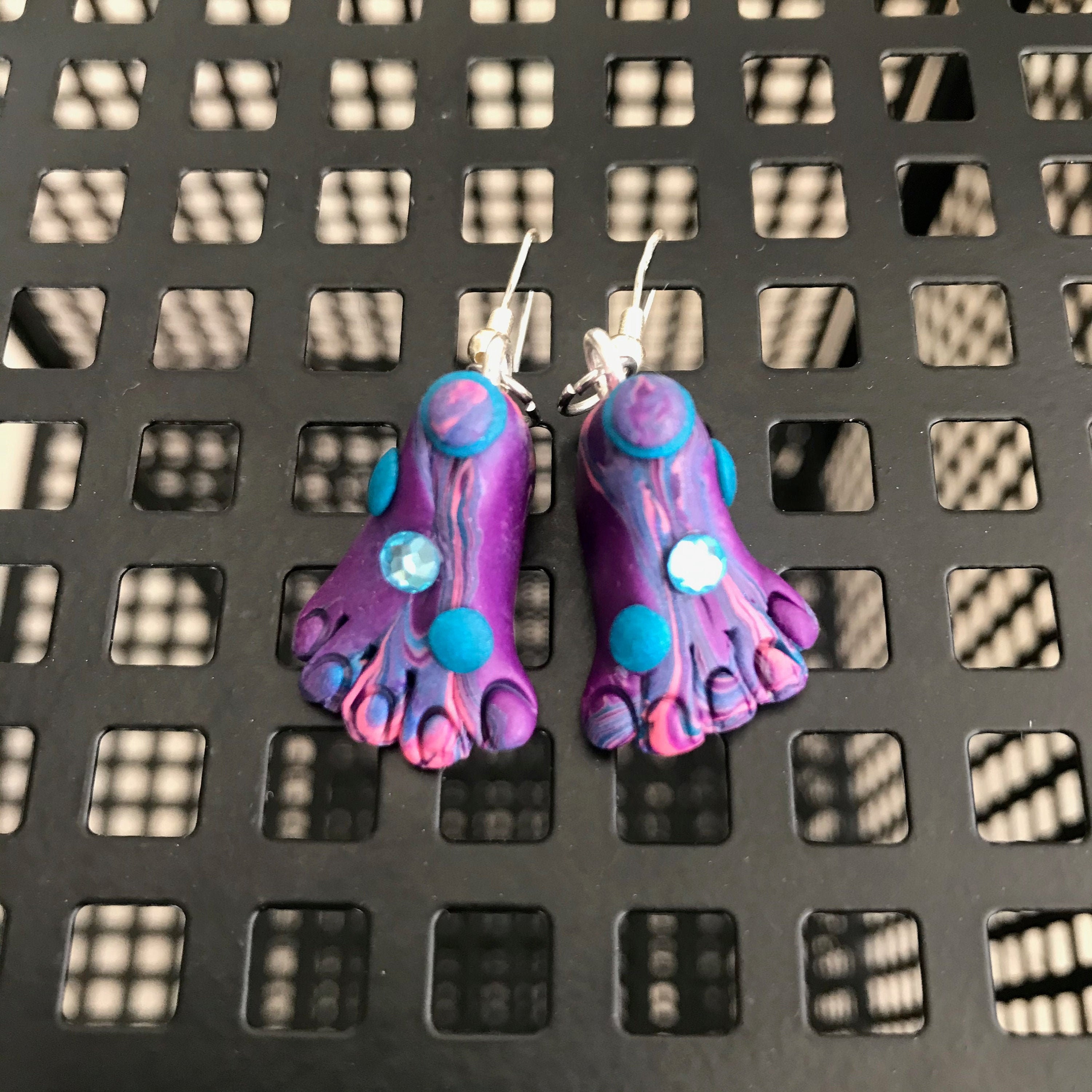 Fun Earrings Feet Earrings Handmade Earrings Jewelry Gift Etsy