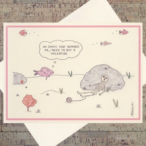 Funny Valentine Card Jellyfish Card Valentines Day Heart Etsy