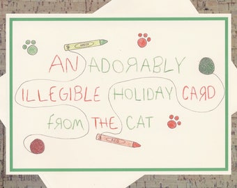 Cat Card, Funny Holiday Card, Cat Holiday Card, Funny Christmas Card, Happy Holidays Card, Cat Lover, Cute Holiday Card, Pet Holiday Card