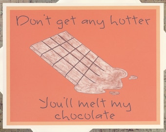 Funny Valentine Card, Chocolate Card, Funny Romance Card, Funny Love Card, Funny Anniversary Card, Funny Relationship Card, Chocolate Lover