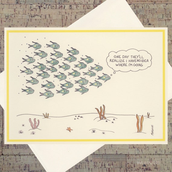 Funny Card Humor Card Funny Leadership Card Fish Card | Etsy