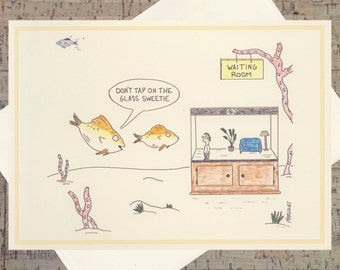 Funny Parenting Card, Funny Card For Mom, Aquarium, Funny Greeting Card, All Occasion Card, Fish Card, Quirky Card, Under The Sea