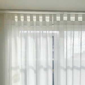Linen curtains, White natural curtain, Linen curtain panel, Custom curtains