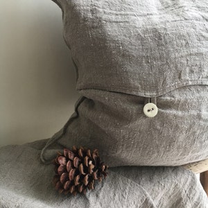Decorative Pillowcases from Natural Rustic Linen, Countryhouse Shams, Linen Throw Pillow Covers, Throw Pillows, Set of two sham covers raw