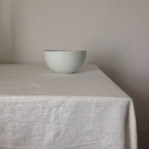 White Linen Tablecloth, Stonewashed European Linen, Rectangle Tablecloth, Extra large tablecloth, Oval Tablecloth by Linenbee