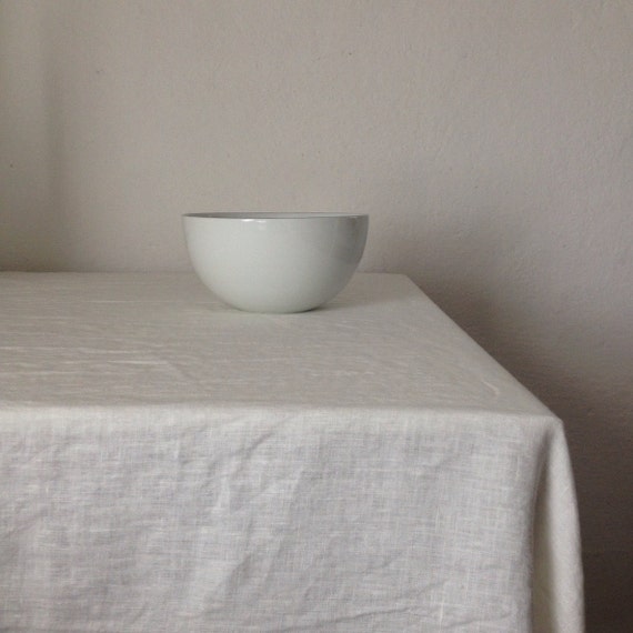 White Linen Tablecloth, Stonewashed European Linen, Rectangle Tablecloth, Extra large tablecloth, Oval Tablecloth by Linenbee