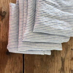 Set of Three Blue Striped Towels, Linen Dish Towels, Linen Kitchen Linen Guest Room Towels Tea towels Striped Towels Striped Blue Towels