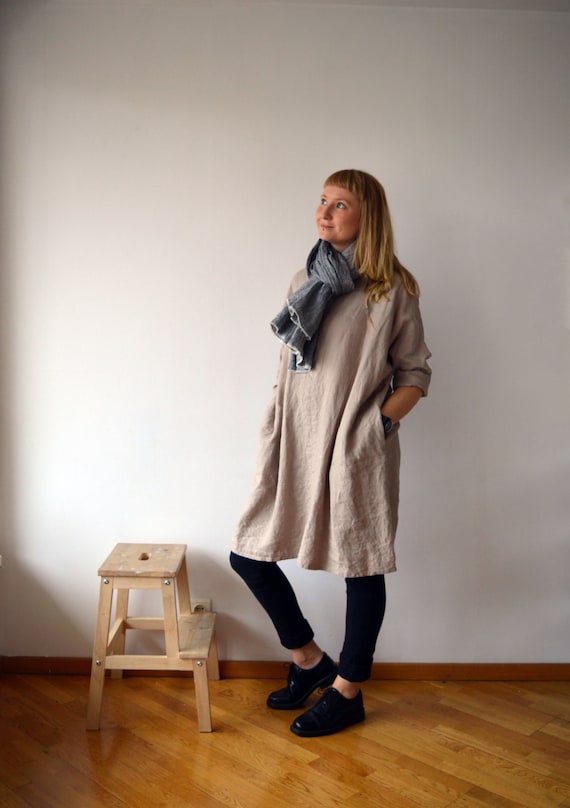 Ready to Ship: Linen Tunic Dress, Size XL Ready to Ship: Linen Tunic Dress, Size XL