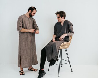 Mens Kaftan 'Jim', Caftan Men, Mens loungewear, Mens robe Plus size mens clothing, gift for men gift boyfriend gift, husband gift Valentines