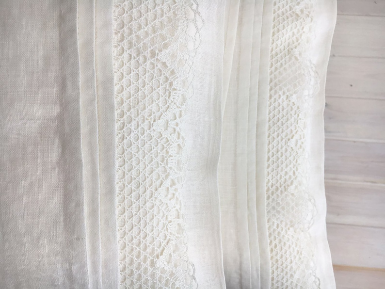 White Linen Pillowcase with Lace Romantic Pillowcase Antique Etsy