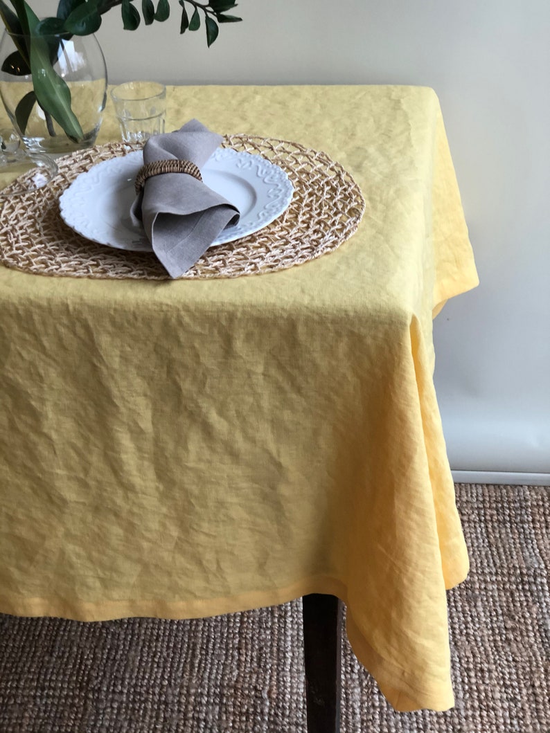 Linen tablecloth, Easter tablecloth, kitchen tablecloth, Custom tablecloth, Linen table cloth, tablecloths in many colors, Round tablecloth image 7