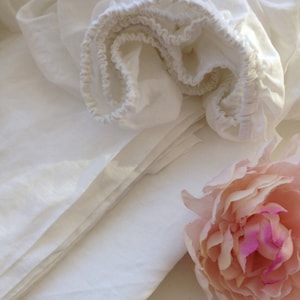 Linen Sheet Set White Linen Sheets Set from 100% pure linen white bedding set Queen King Double size by Linenbee natural sheet set linen
