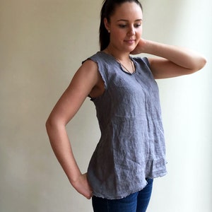 Linen Tank Top, Summer Tee, Womens Top, Sleeveless Top, Linen T Shirt, Linen Tee, Plus size shirt, Boho summer top