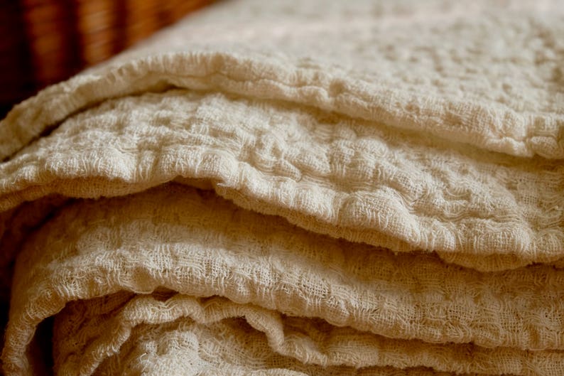 linen throw rustic throw Rustic linen Rustic blanket Linen bed cover Champagne color Textured cream bed covers linen bedding bed throw