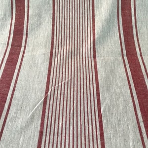 Linen tablecloth, French country red striped table cloth, square tablecloth, rectangle oval rustic table, country tablecloth, linen image 10