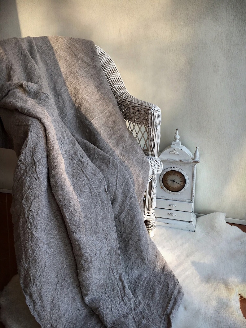Linen Bed Cover Rustic Linen Rustic Blanket Linen Throw Etsy UK