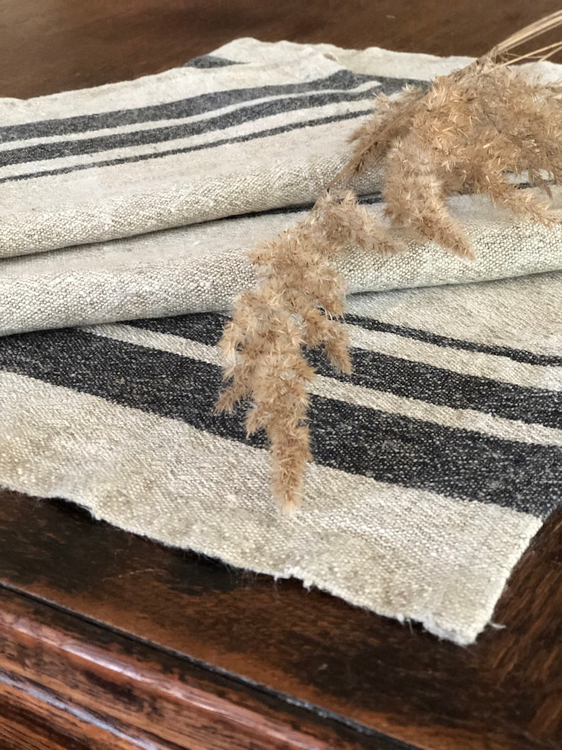 French Striped Linen Placemats Set of 6 Linen Placemats Etsy UK