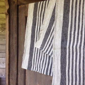 Set of Four Durable Linen tea towels, Thick Dish towels, kitchen towels, striped linen towels by Linenbee