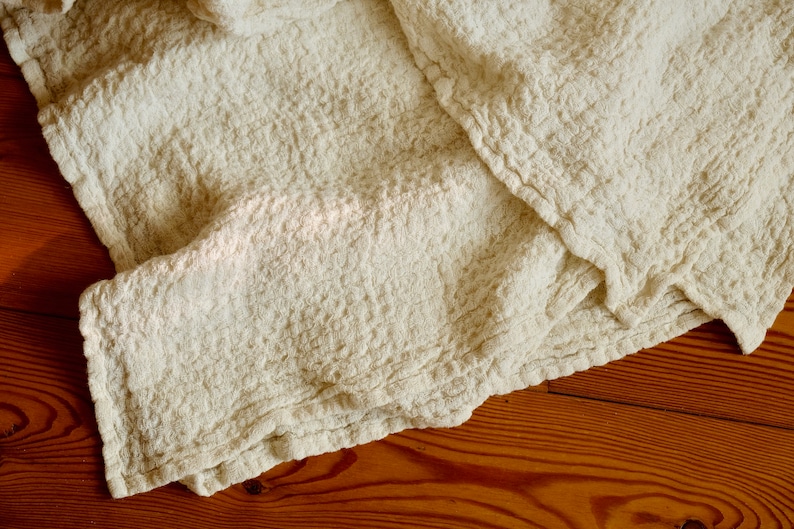 linen throw rustic throw Rustic linen Rustic blanket Linen bed cover Champagne color Textured cream bed covers linen bedding bed throw