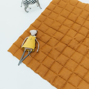 Linen Kids  Play Mat, Baby Rug, Linen Rug, Two Sided Play Mat,Natural Linen Baby/Toddler Play Mat