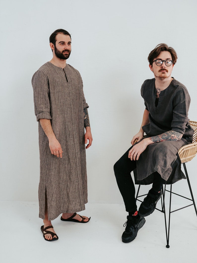 Mens Kaftan 'Jim', Caftan Men, Mens loungewear, Mens robe Plus size mens clothing, gift for men gift boyfriend gift, husband gift Valentines image 1