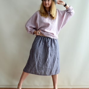 Linen Skirt, Midi Skirt, Skirt with Pockets, Womens Skirts, Skirt XL, Boho Skirt, Custom Skirt, Plus size skirt, Skirts for Women, Linenbee