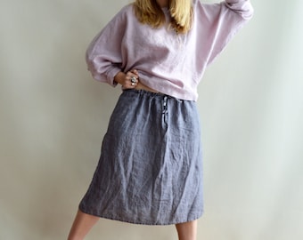 Linen Skirt, Midi Skirt, Skirt with Pockets, Womens Skirts, Skirt XL, Boho Skirt, Custom Skirt, Plus size skirt, Skirts for Women, Linenbee