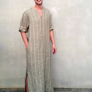 Mens Kaftan 'Jim', Caftan Men, Mens loungewear, Mens robe Plus size mens clothing, gift for men gift boyfriend gift, husband gift Valentines image 3