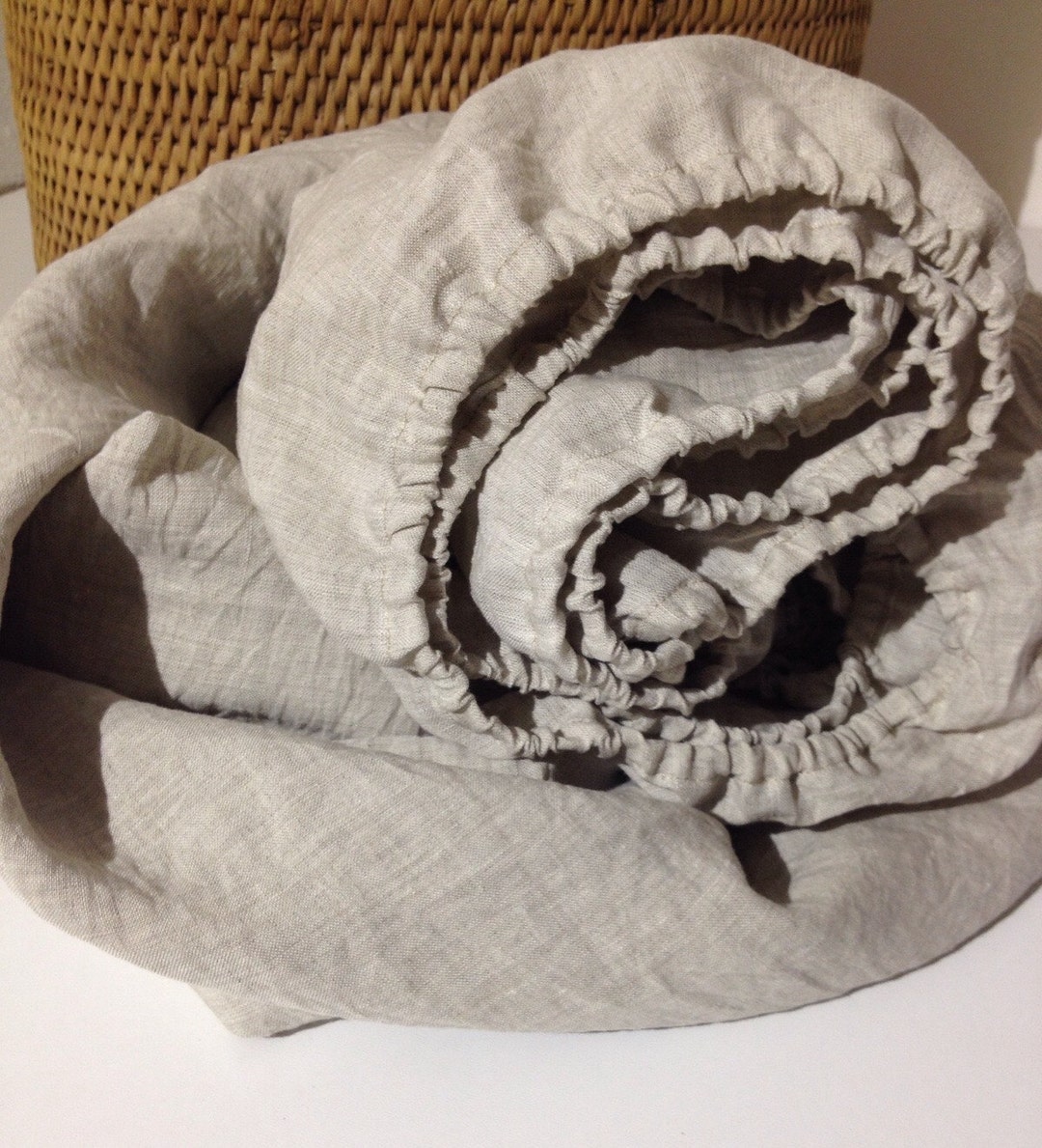 Fitted Linen Sheet, Natural Linen Fitted Sheet Queen, King, Twin