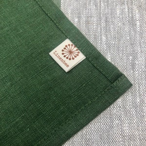 Linen Napkins, Set of 8 forest green cloth napkins, cloth napkins, cloth dining napkins, striped napkins Linenbee image 6