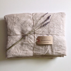 Linen sheet, flat linen sheet, softened linen sheet, pure linen upper sheet by Linenbee